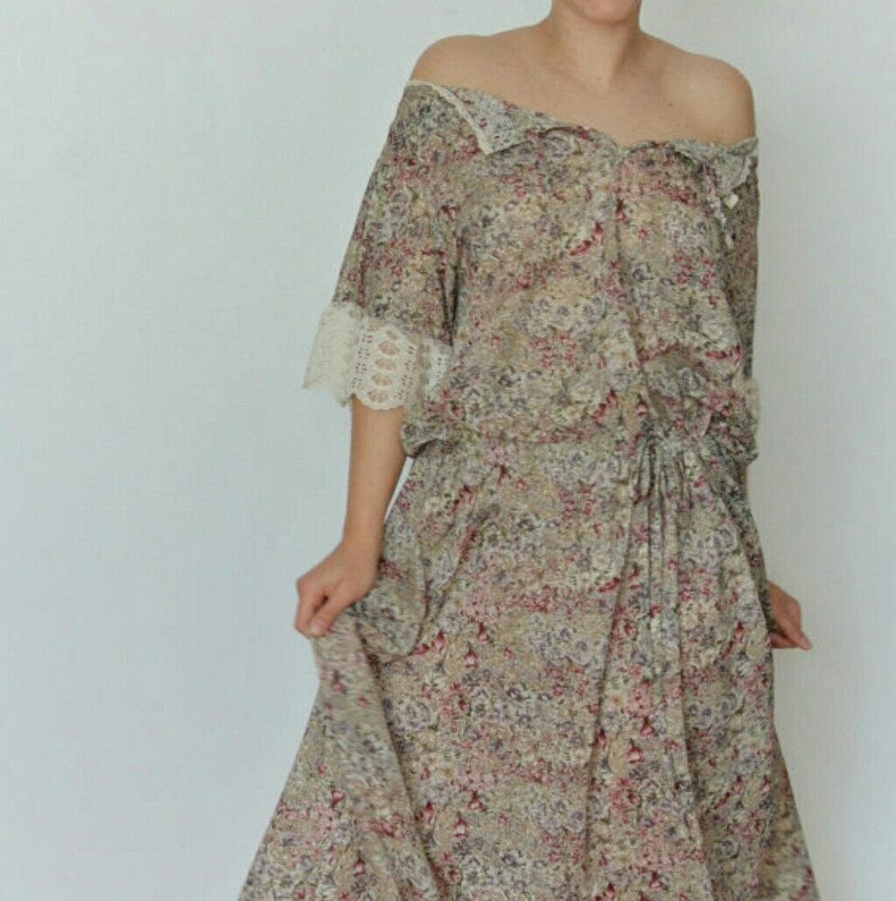 Vintage Floral Midi Dress